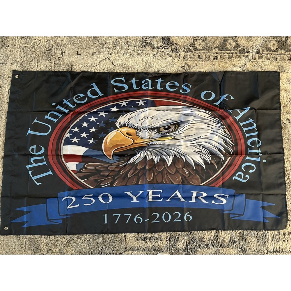 250th U.S. Anniversary Flag/Banner 57"x34" 2 Grommets for mounting